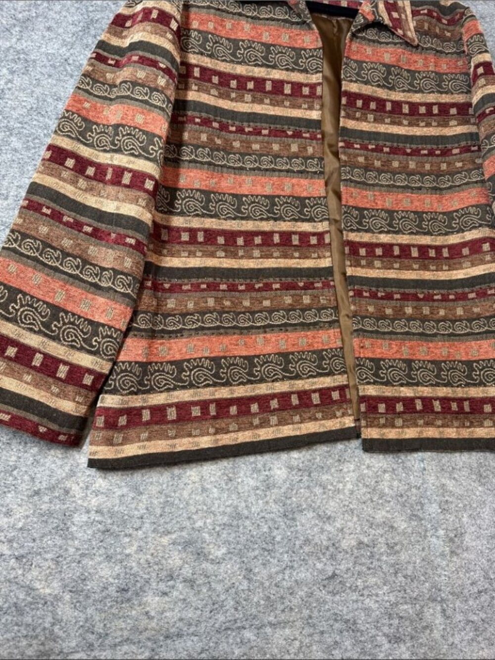 Alfred Dunner Tapestry Jacket Stripe Boho Southwestern Size 18 Chic Festival - Picture 5 of 16